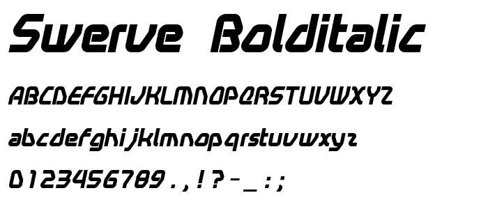 Swerve  BoldItalic font